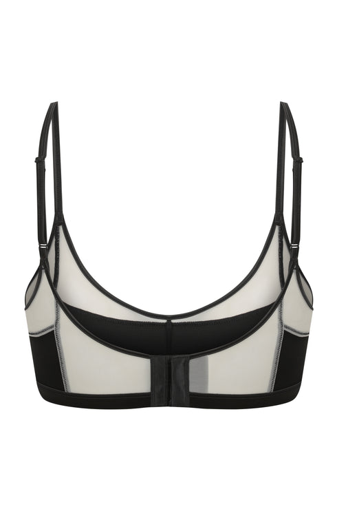 MAE Light Half Moon Cut-Out Bra - Satin Top